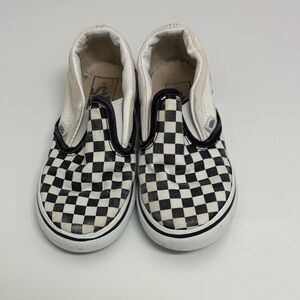 Vans Kids Black and White Checkered Slip-On Sneakers
